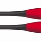 2 views of the Red and gold Apollo 2pc Balanced Senior Softball Bat with Carbon-Tri Weave Shell Technology, 13-inch barrel, SSUSA and NCS approved for senior and men's softball.