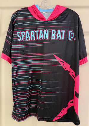 Spartan Bat Co. Large Logo Hooded Short Sleeve Shirt
