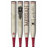 Four softball bats with 'Messiah' branding on a white background