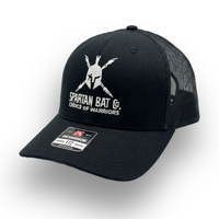 Black cap with Spartan logo and text on a white background