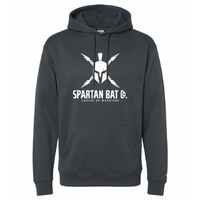 Black hoodie with Spartan logo and text on a white background
